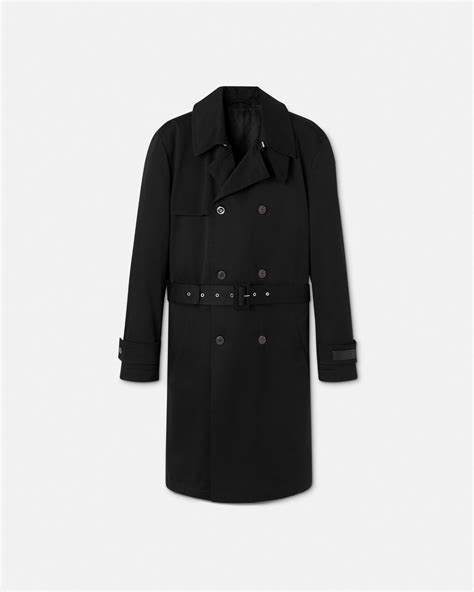 Long Gabardine Hamilton Trench Coat in Black 